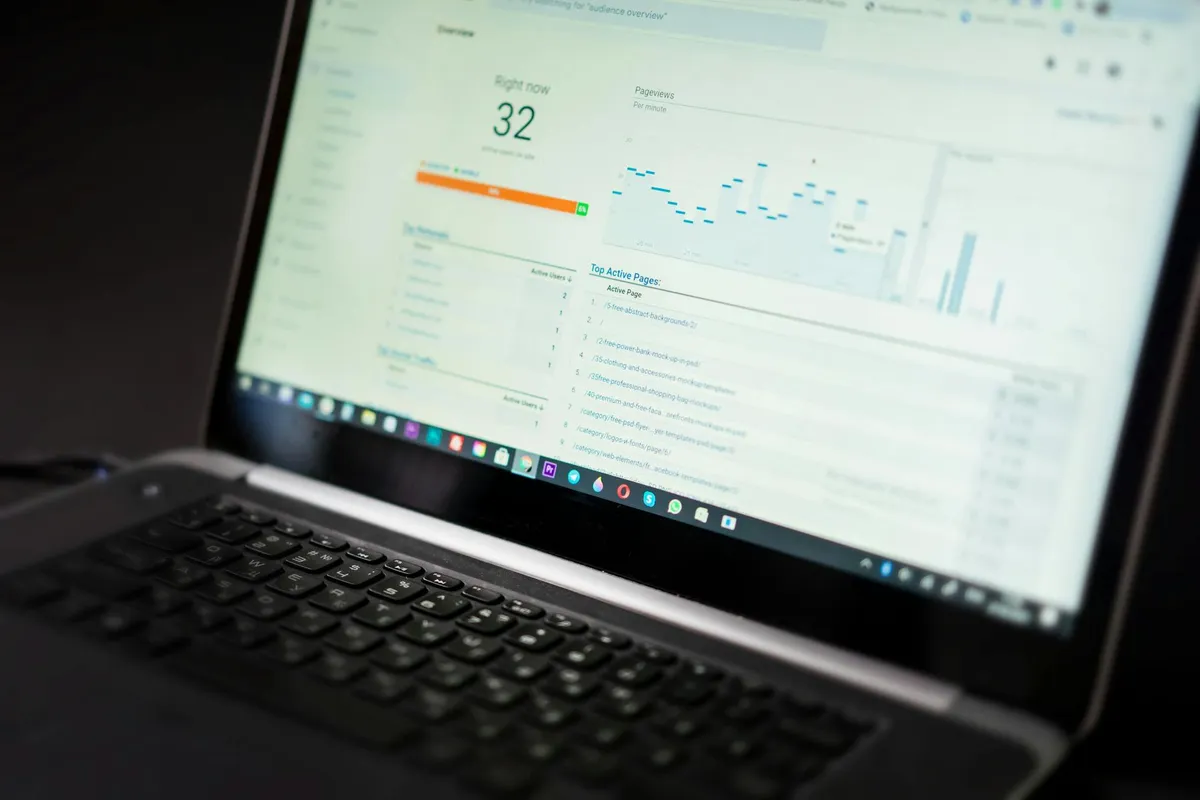SEO analytics dashboard showing comparison data